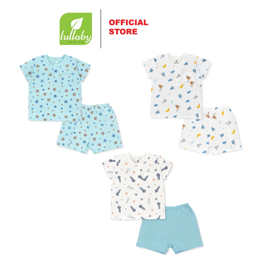 Lullaby Bộ quần áo bé trai bổ nẹp NH325M