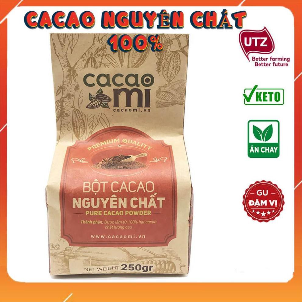 Bột cacao nguyên chất giảm cân 100% tự nhiên CacaoMi Premium tiêu chuẩn UTZ-Túi 500g