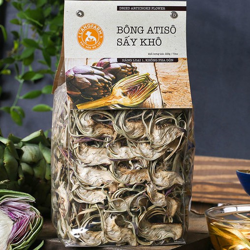 Bông atiso sấy khô, 225gr, bịch, LANGFARM, Đà Lạt