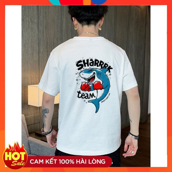 - Áo thun tay lỡ in Hrarkrs Cá Mập ⚡ FREESHIP + ẢNH THẬT ⚡ mang phong cách teen Hàn Quốc