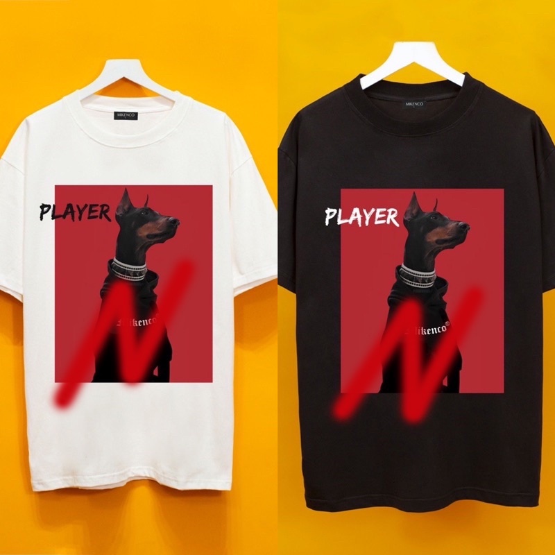 Áo thun tay lỡ chó Player siêu hot HARIQUEEN - Áo phông nam nữ unisex freesize form rộng 65kg