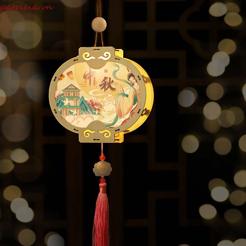 Lồng Đèn Giấy Thủ Công Hình Thỏ Và Hoa Phong Cách Trung Hoa Cổ Điển