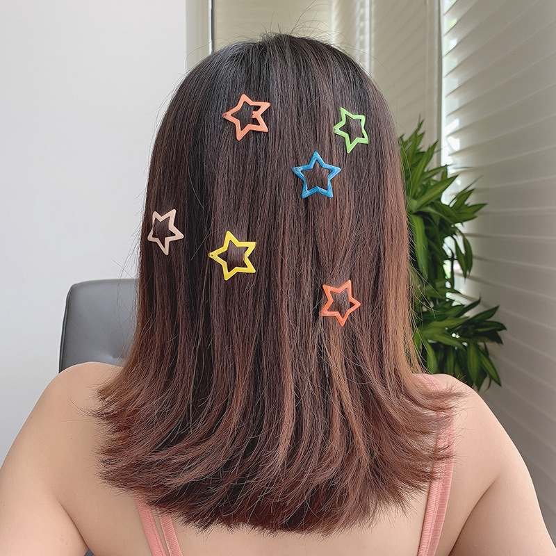 Bộ 7 Kẹp Tóc Ngôi Sao Màu Kẹo Ngọt Ngào Dễ Thương Cho Bé Gái