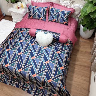 Chăn ga satin cotton lụa 60 trần bông cao cấp set 7 món như hình