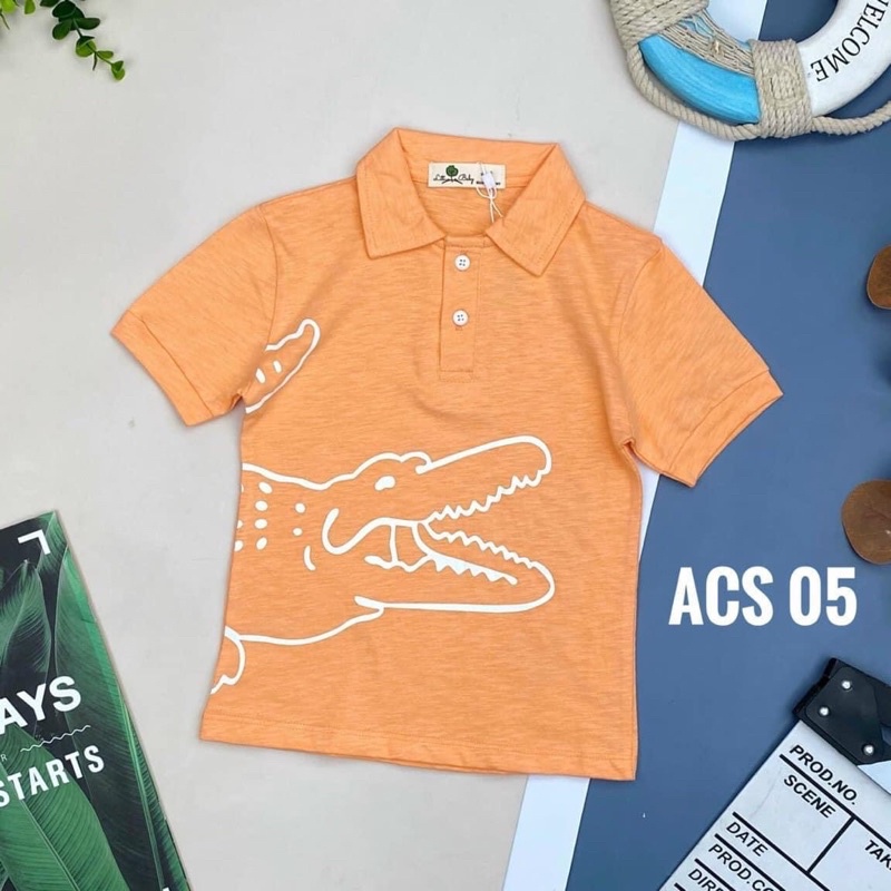Áo polo bé trai 100% cotton vải xược siêu mát. Sale bé trai ko ơi