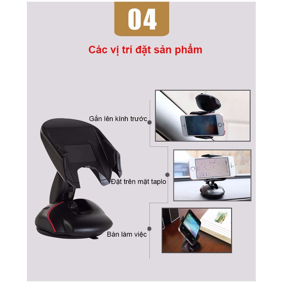 Kẹp Điện Thoại Dùng trên xe ô tô Mouse Carsun, giá đỡ điện thoại