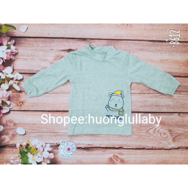 Áo dokma cổ 3 phân xám nhạt 9-24m