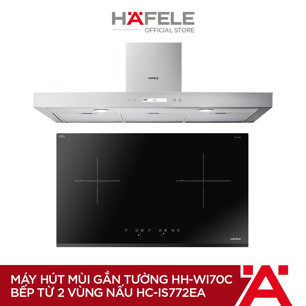 [PROMO] Máy Hút Mùi Gắn Tường Hafele HH-WI70C (70cm) + Bếp Từ 2 Vùng Nấu Hafele 770x450mm HC-IS772EA