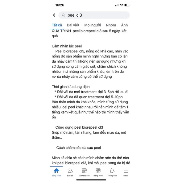 Peel da Bio-repeelcl3 da căng bóng
