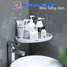 Kệ góc nhựa dán tường ecoco, giá để đồ nhà tắm nhà bếp không cần khoan vít
