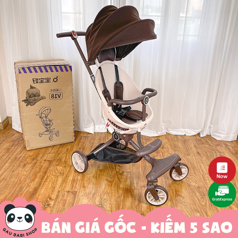 Xe đẩy gấp gọn Baobaohao V18 ngồi ngả 5 chế độ kèm gối da và mái che mẫu mới nhất 2022