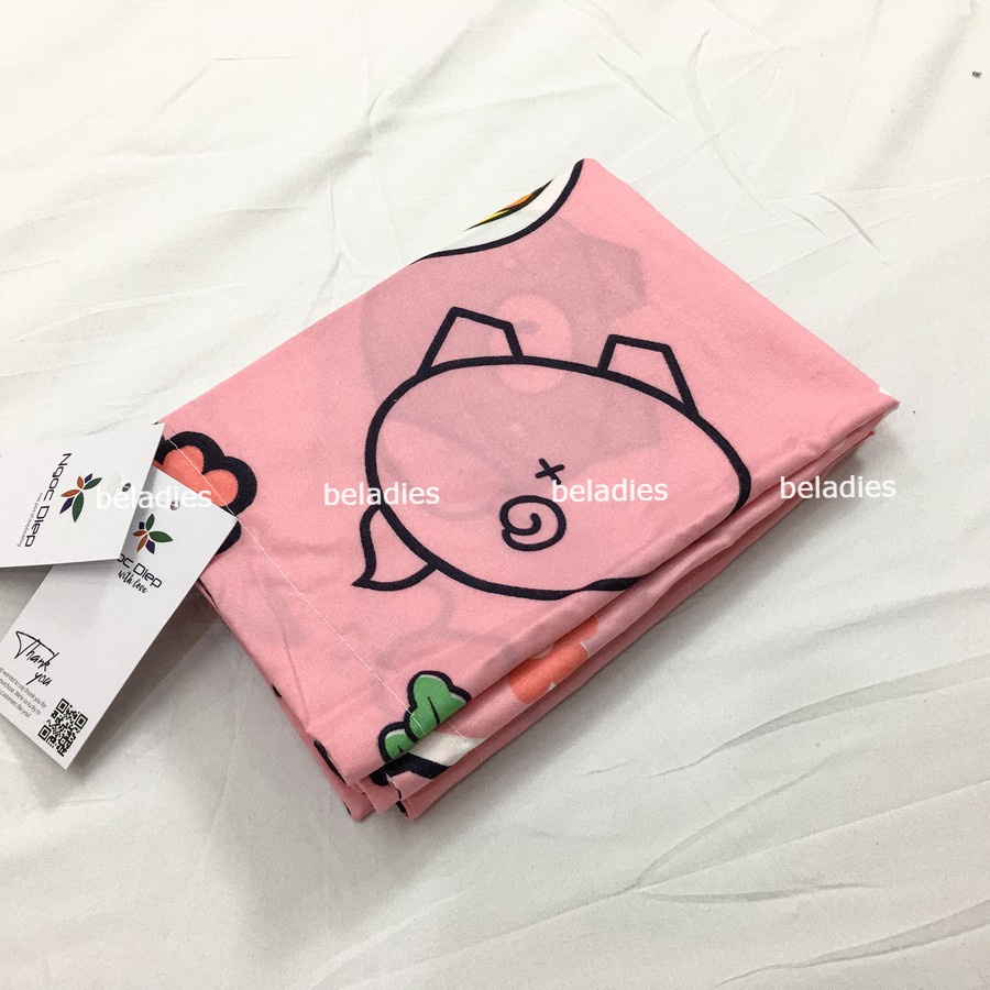 Vỏ gối nằm Beladies - Áo gối đầu nằm ngủ Poly cotton 45x65 cm có khóa kéo dễ giặt, phù hợp với ruột gối 40x60 cm
