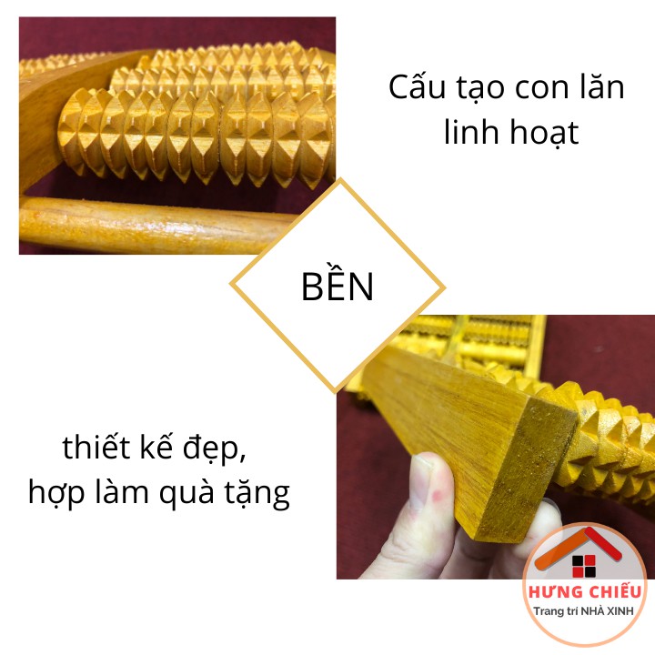 Bàn lăn massage chân, masa gỗ