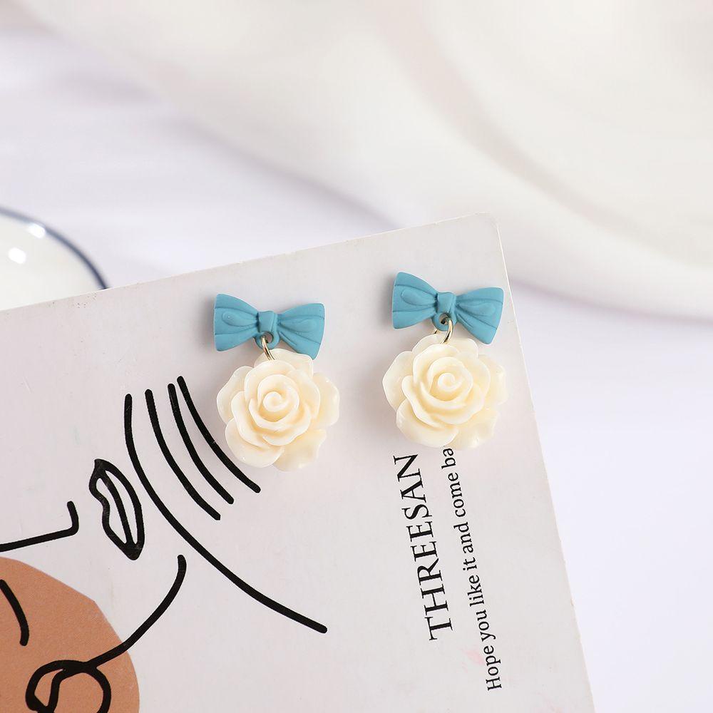 MXGOODS Bông Tai Thời Trang Hình Hoa Đính Đá Màu Macaron Phong Cách Hàn Quốc Cho Nữ