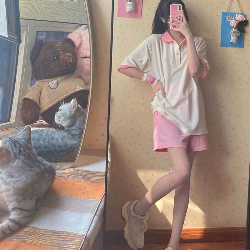 Set áo polo và quần short IELGY thể thao thời trang cho nữ