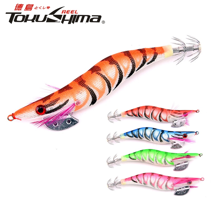 Mồi tôm giả câu cá tokushima bằng gỗ 8cm / 10cm / 12cm