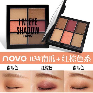 Bảng phấn mắt NOVO 6 ô (3 ô nhũ)