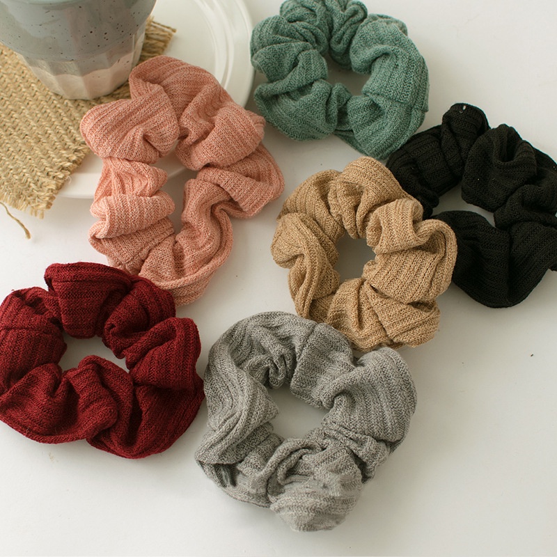 Cột tóc scrunchies trơn gân thanh lịch Mua Tất (muatatshop)