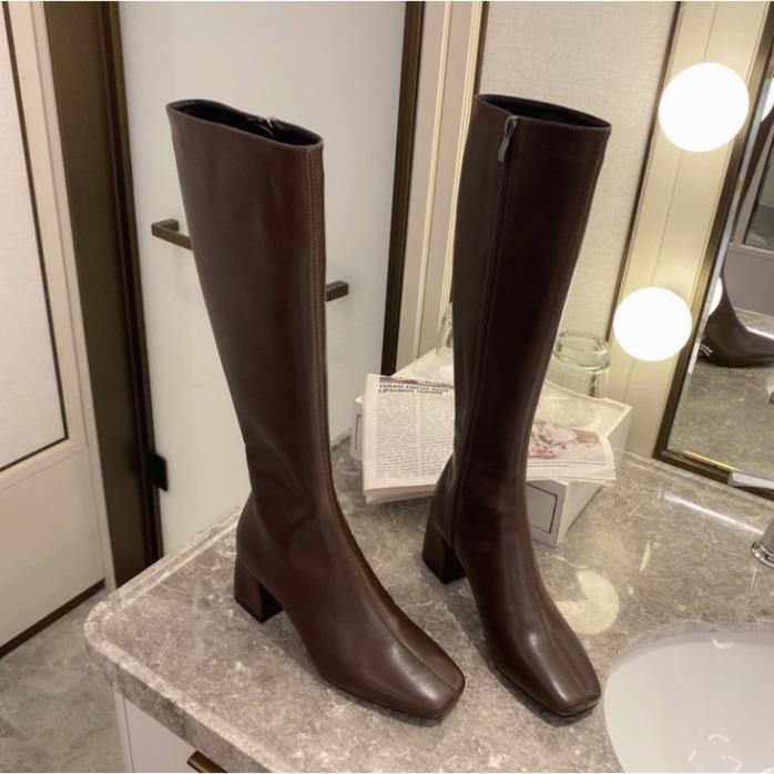 Bốt dài nữ da Hàn Quốc khoá kéo cao cấp sang trọng A37 | BigBuy360 - bigbuy360.vn