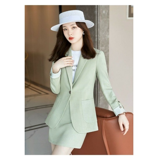 Hàng nhập - Set bộ vest nữ kèm chân váy trẻ trung thanh lịch, sét đồ công sở blazer