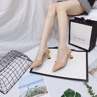 giày cao gót bít mũi gót đồng Q87