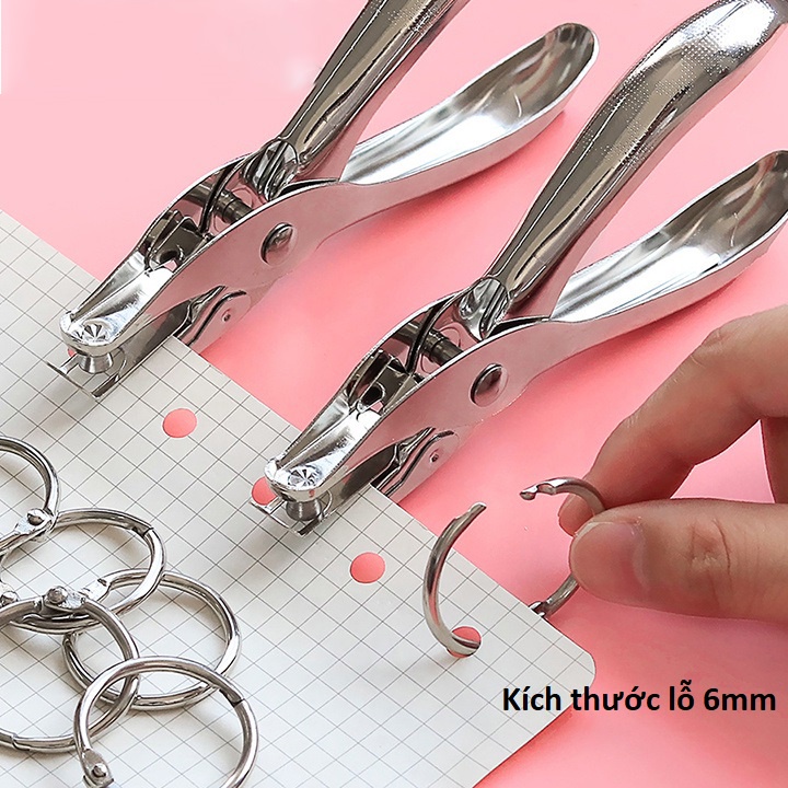 Kìm bấm lỗ giấy refill Lalunavn dụng cụ bấm lỗ giấy đơn làm sổ còng sổ planner bullet journal tiện dụng B117