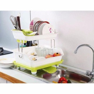 Kệ Úp Bát Đĩa 2 Tầng Chất Liệu Nhựa PP Không Độc Hại An Toàn Cho Sức Khỏe (Được Chọn Màu)