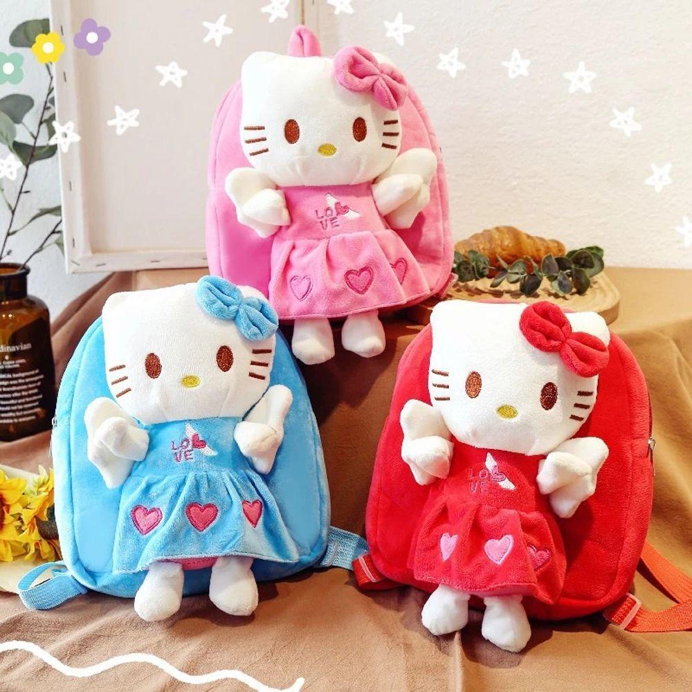 LILYES Ba Lô Hình Mèo Hoạt Hình Nhồi Bông Mềm Mại Đáng Yêu Cho Bé