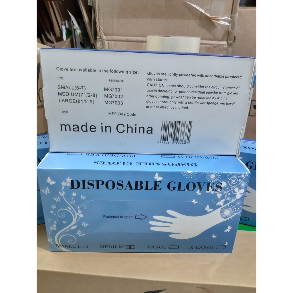 Hộp 100 Chiếc Găng Tay Vinyl Disbosable Gloves Blend Dày Không Bột, Sử Dụng Chế Biến Thực Phẩm, Sử Dụng Trong Y Tế, Xăm