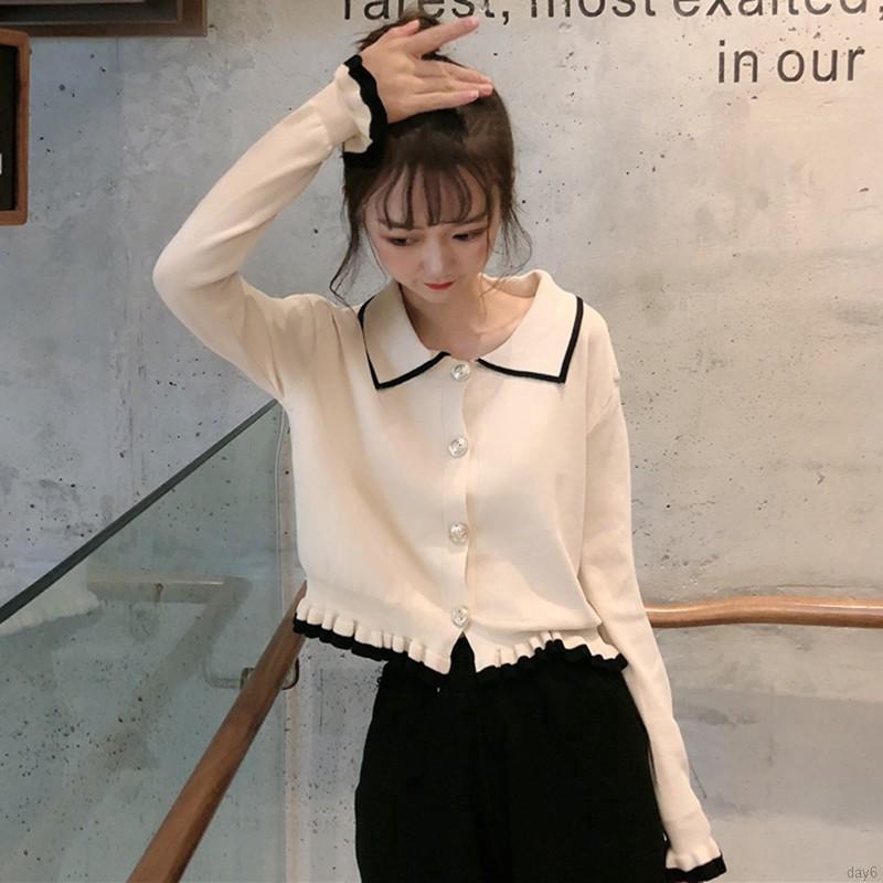 Áo Cardigan dệt kim tay dài phong cách Hàn Quốc