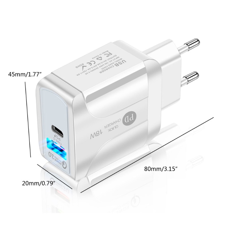 Củ Sạc Nhanh bonj EU US UK QC3 0 18w USB Cho Điện Thoại