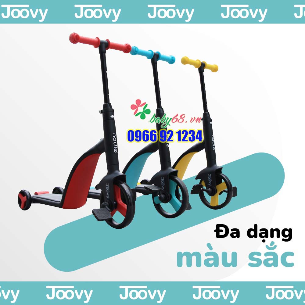 Siêu xe biến hình Scooter, chòi chân, cân bằng 3 trong 1 cho bé từ 1 tới 6 tuổi Nadle TF3 Joovy CHÍNH HÃNG