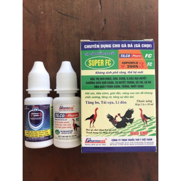 Cặp sản phẩm cao cấp SUPER FC chuyên dùng cho gà chọi tăng bo, tải cựa, lì đòn