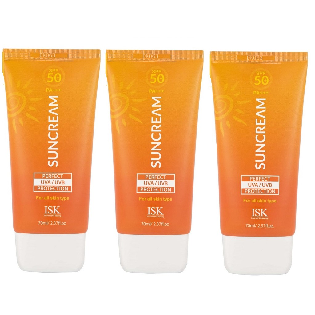 Bộ 3 Hộp kem chống nắng BEAUSKIN ISK Perfect Protection Sun Cream SPF 50 PA +++ Hàn quốc 70ml/ Hộp