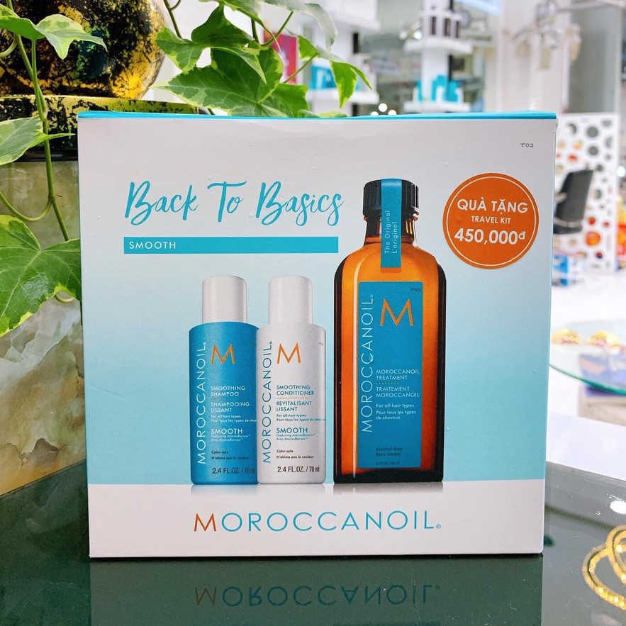 Chính hãng  Combo Tinh dầu và gội xả Moroccanoil dưỡng phục hồi tóc 100ml + 70mlx2