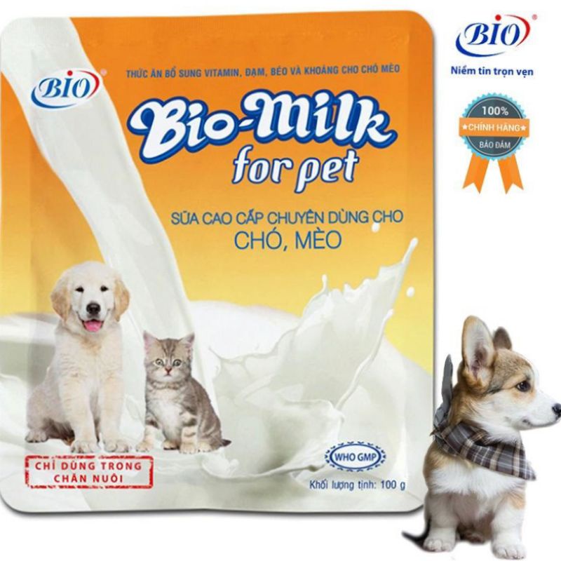 [Mã PET50K giảm Giảm 10% - Tối đa 50K đơn từ 250K] Sữa cho chó mèo con sơ sinh Bio Milk gói 100g