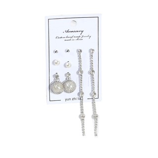 Sale 69% Set 4 bông tai đính đá thiết kế độc đáo cho nữ, 1 Giá gốc 48000đ- 27C22-4