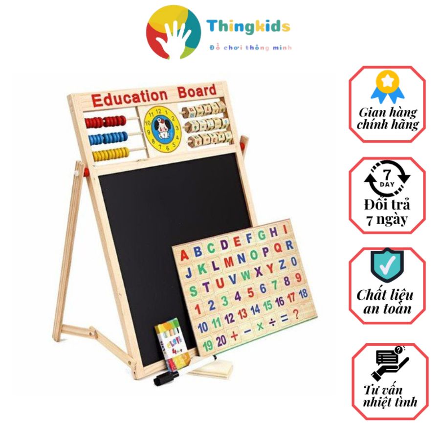 Bảng ghép nam châm chữ và số 2 mặt - THINGKIDS