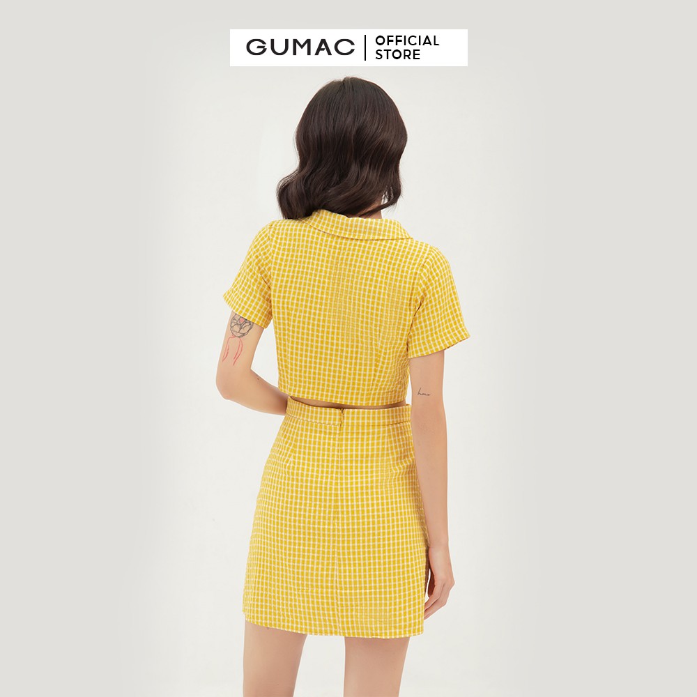Chân váy nữ caro GUMAC phong cách cá tính, năng động màu vàng VB333 | BigBuy360 - bigbuy360.vn