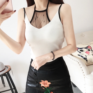 Áo Sát Nách Phối Ren Hoa Thiết Kế Cổ Chữ V Quyến Rũ