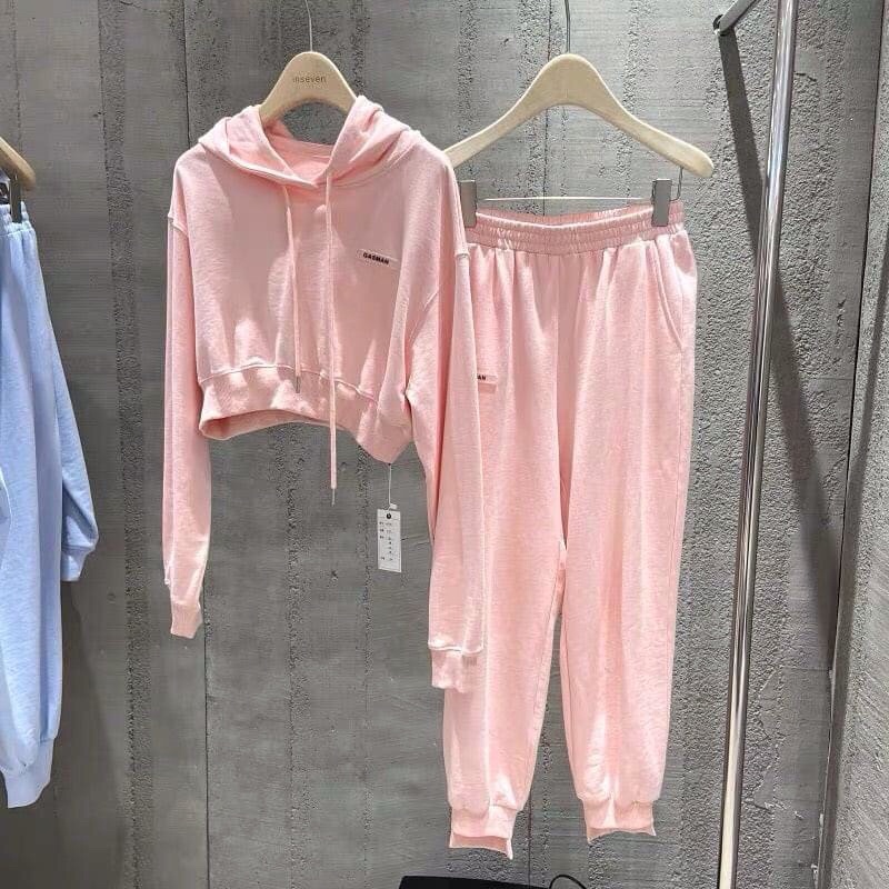 Bộ Hoodie nỉ da cá cotton phong cách thể thao Bộ đồ nữ đẹp