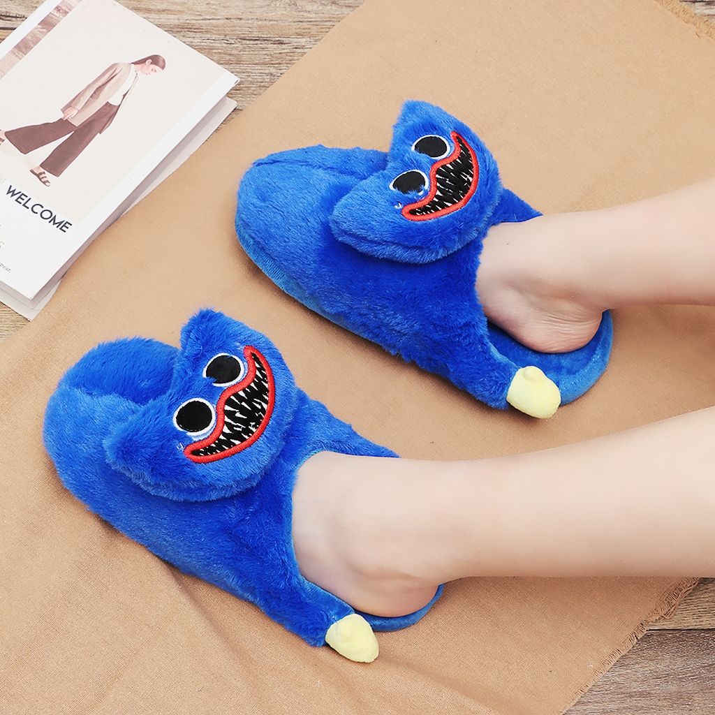 Dép bông mềm mại thoải mái tùy chọn màu sắc kiểu Huggy Wuggy giữ ấm mùa đông cho nữ