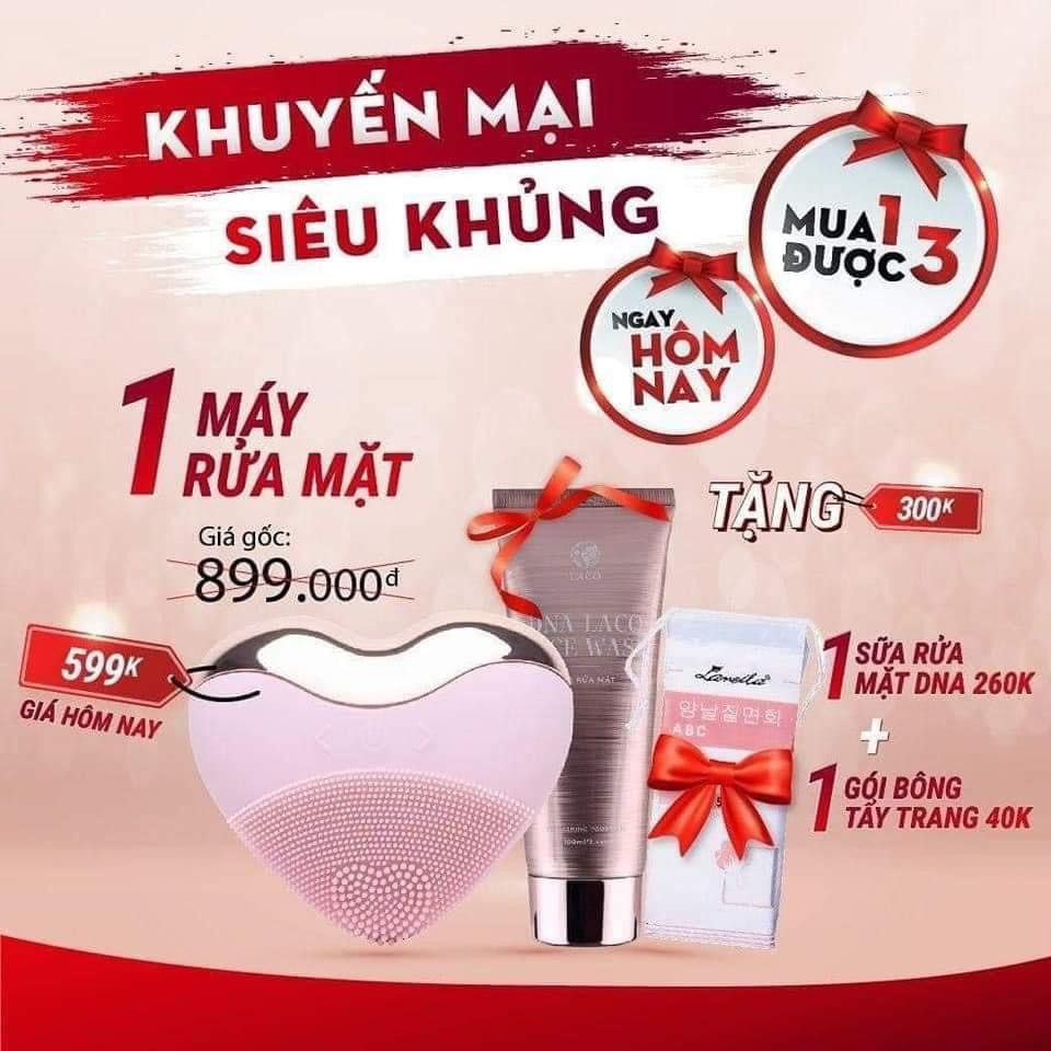 Máy rửa mặt 😻 Laco Luxury 😻 FREESHIP 😻 Tích hợp sóng âm- nâng cơ- làm sạch sâu 😻 hàng chính hãng 😻