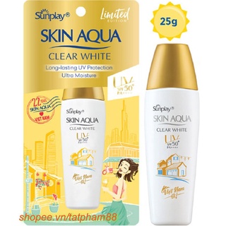 Sữa Chống Nắng 25G Sunplay Skin Aqua Clear White SPF50+, PA++++ Dưỡng Trắng  & Làm Mịn Da 100% chính hãng, TAT cung cấp.
