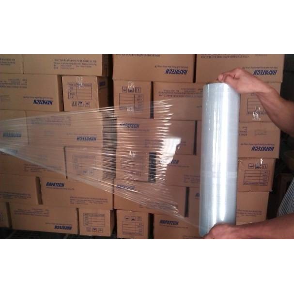 Màng PE Chống trầy chống thấm nước  Khổ 50cm lõi 0.3 , Màng PE Quấn Pallet, Quấn Hàng Hóa