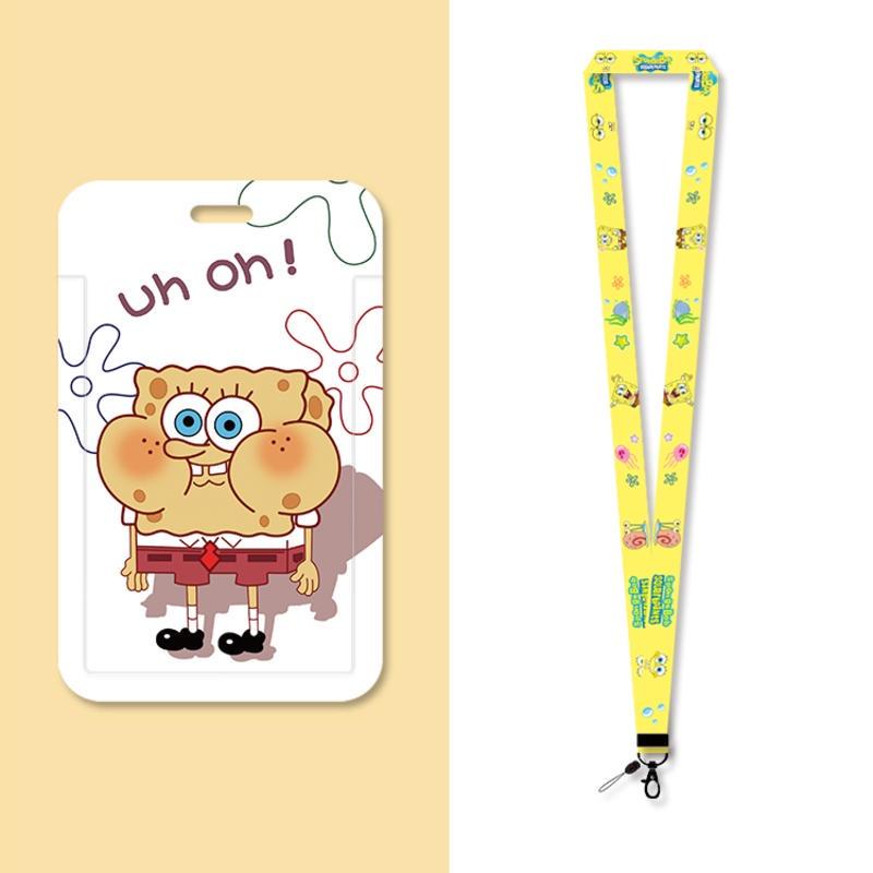 Hộp Đựng Thẻ ID / Thẻ ID Hình Vuông / Ngôi Sao / SpongeBob Có Dây Đeo Dài Dễ Thương