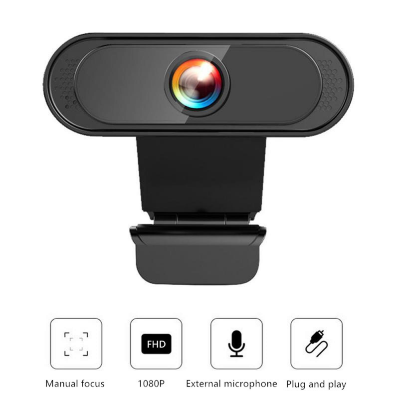 Lykry Web Camera 1080P Microphone 45-degree adjustable Plug and Play for Conferencing and Video Calling