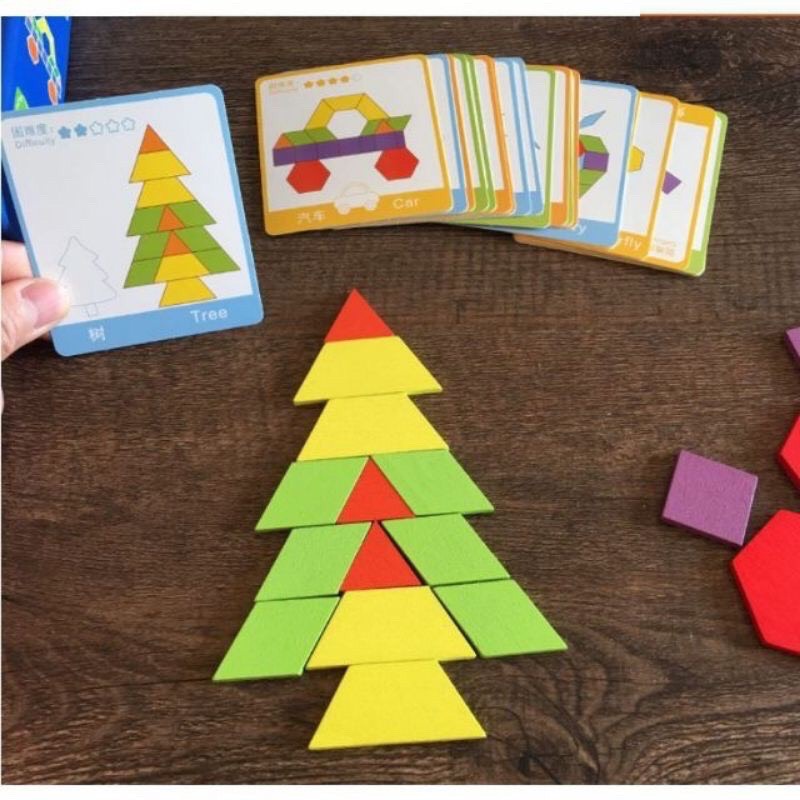 Đồ chơi ghép hình khối 155 chi tiết Montessori phát triển tư duy cho bé