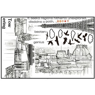decal dán tường tháp Pari