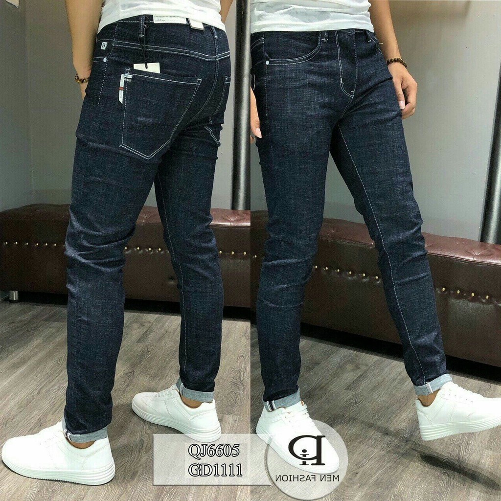 Quần Jean Nam Cao Cấp Xanh Trơn Ống Túm Thể Thao Phong Cách 02 vuajeans